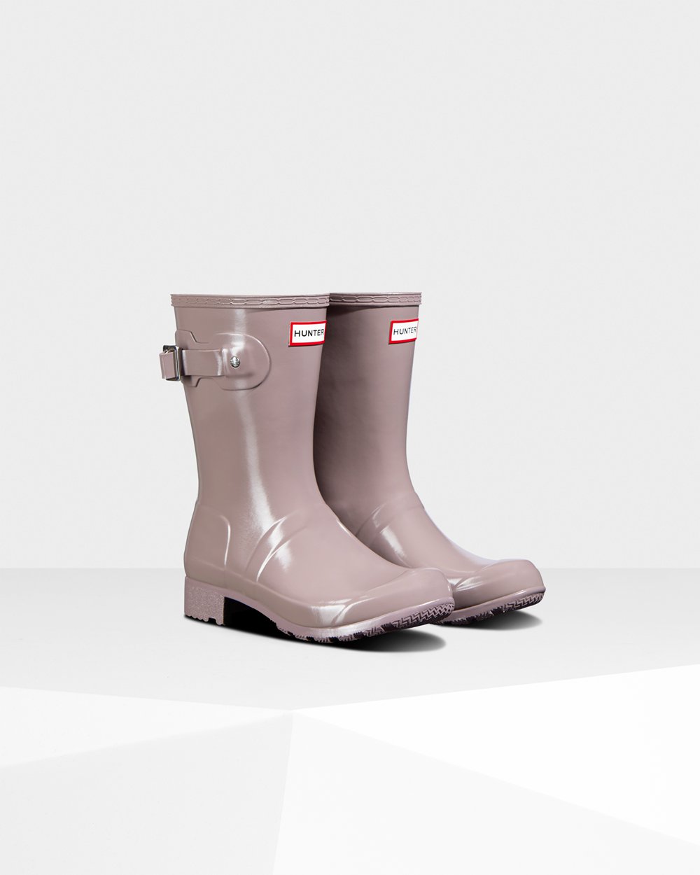 Women Hunter Original Tour Foldable Gloss | Short Rain Boots Purple | NZ-65948-RIHV